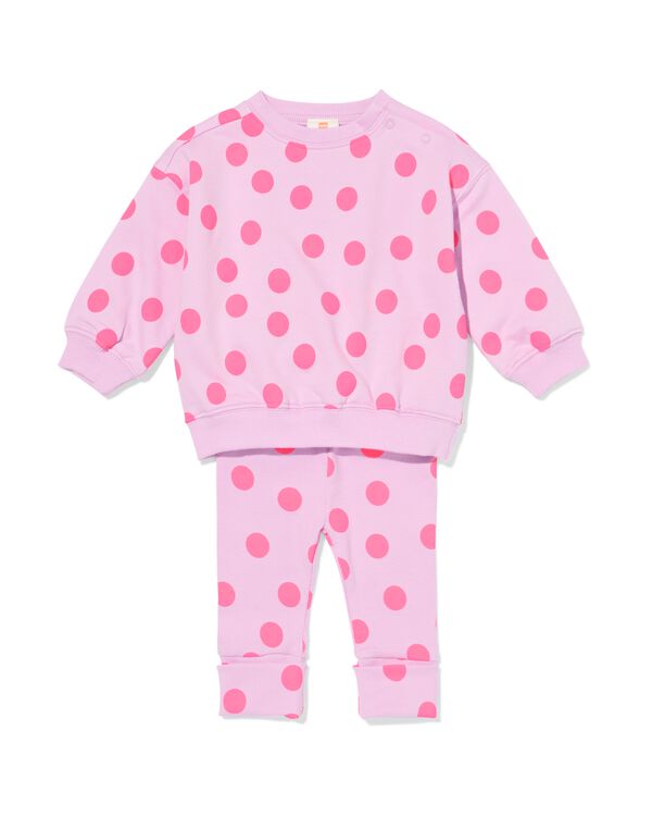 babykledingset comfy fit rib stippen paars paars - 33077270PURPLE - HEMA