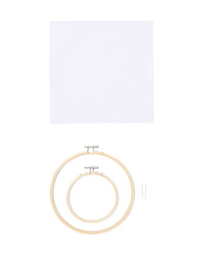 Stickrahmen ⌀ 12 + 20 cm inkl. Stoff und 2 Nadeln - 60702846 - HEMA
