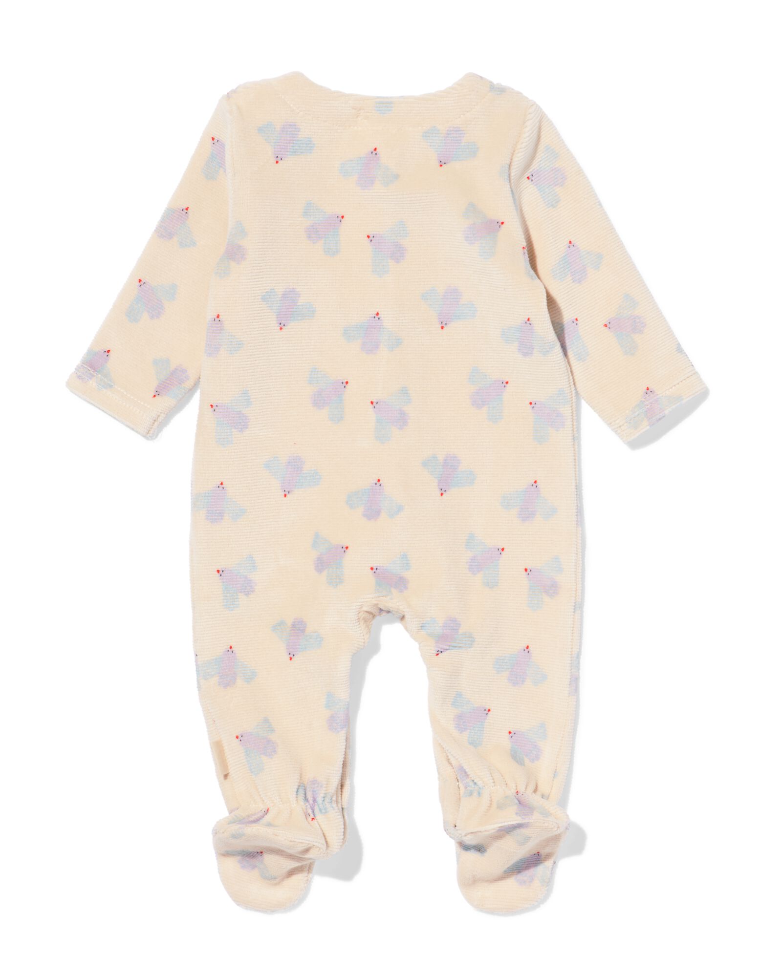 newborn boxpakje rib vogels ecru ecru - 33439420ECRU - HEMA