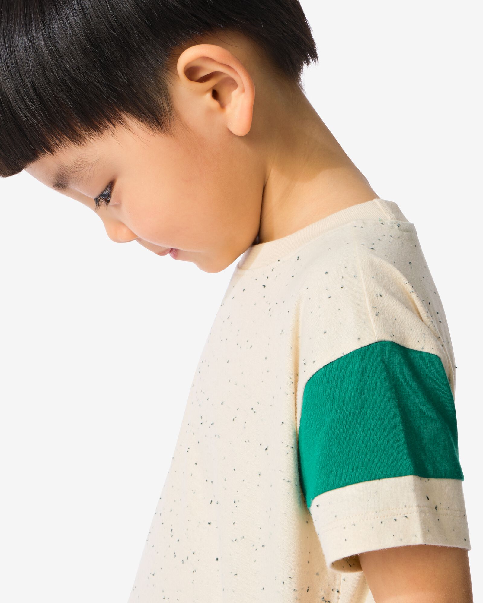 Kinder-T-Shirt mit Farbkontrasten ecru - 30742209ECRU - HEMA