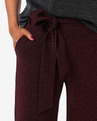 damesbroek palazzo Esther glitter bordeauxrood bordeauxrood - 36206180BURGUNDYRED - HEMA