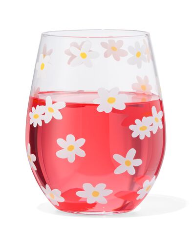 verre 550ml fleurs - 61110062 - HEMA