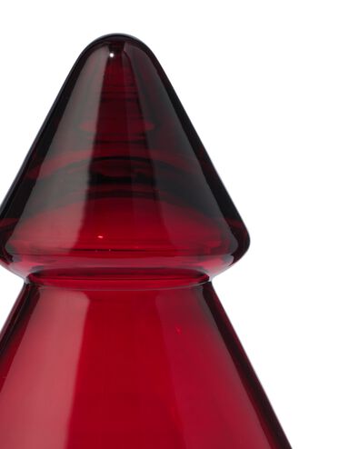 sapin de No&euml;l 8,8x8,8x12cm verre rouge - 25100228 - HEMA