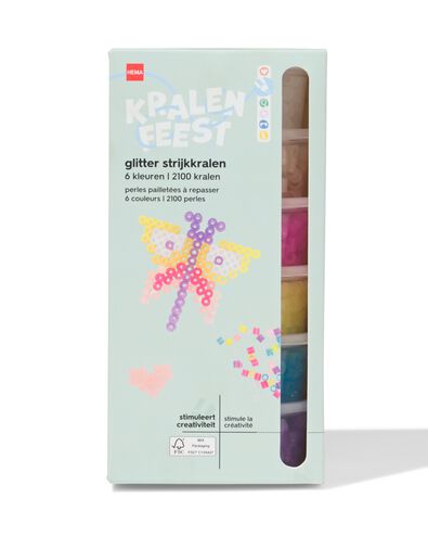 strijkkralenset glitter - 15900410 - HEMA