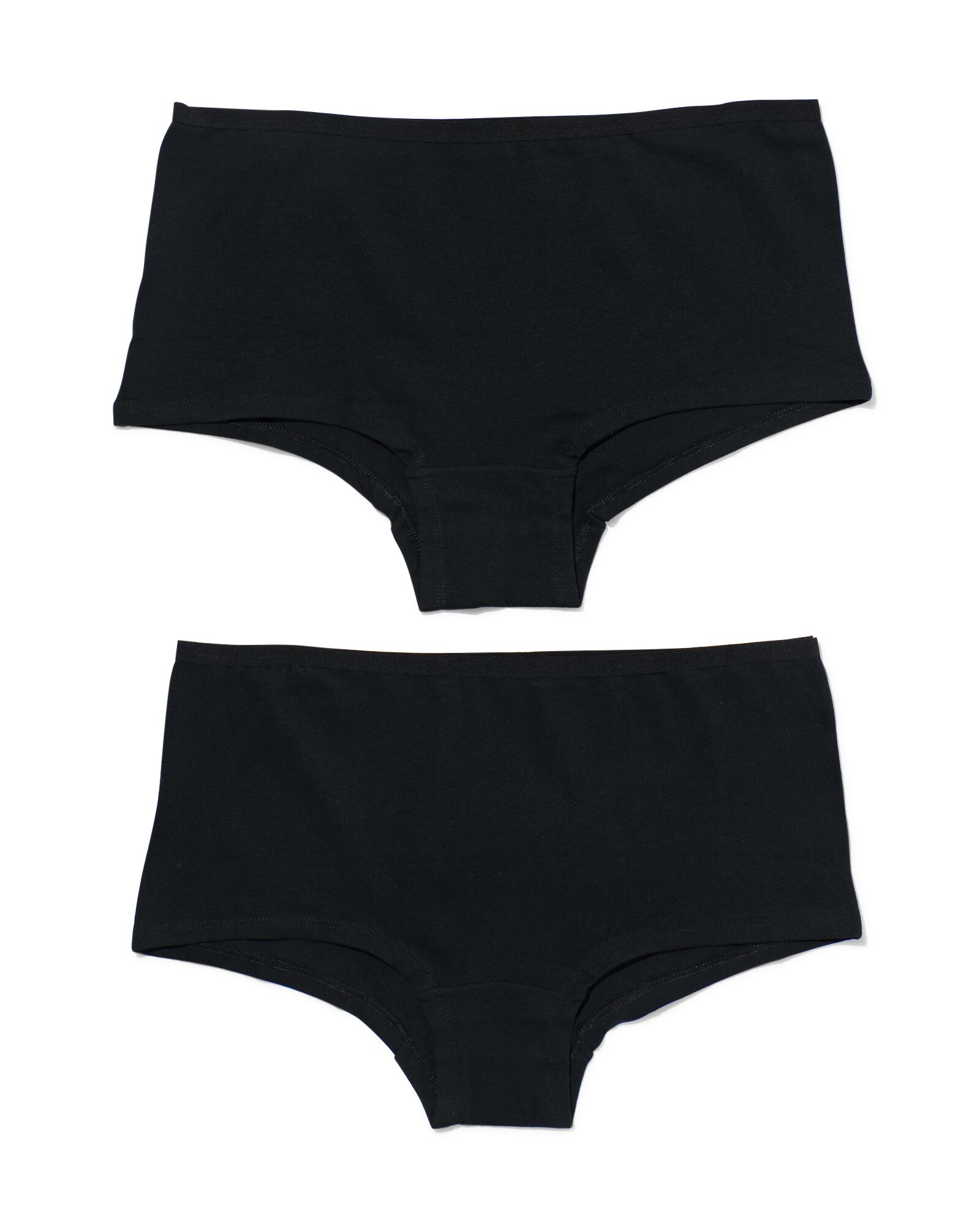 dames shorties stretch katoen - 2 stuks zwart zwart - 1000030352 - HEMA