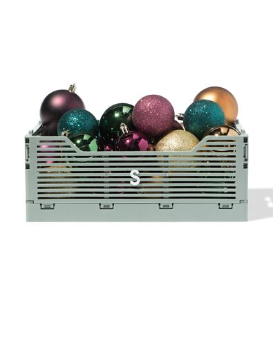 caisse pliante lettres recycl&eacute;e S vert menthe vert menthe	 S  20 x 30 x 11,5 - 39811073 - HEMA