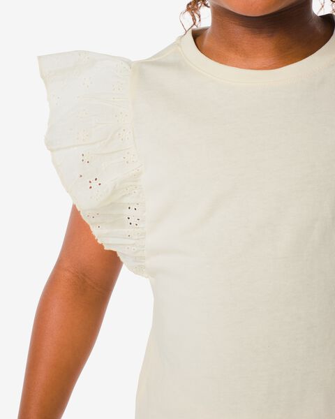 kinder t-shirt met borduur gebroken wit gebroken wit - 1000030778 - HEMA