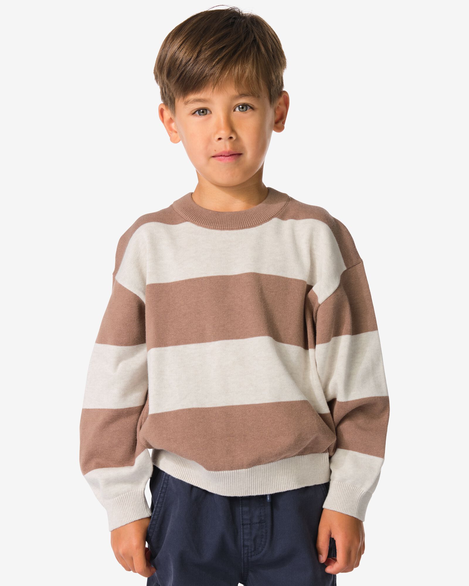 kindertrui strepen bruin bruin - 30703710BROWN - HEMA
