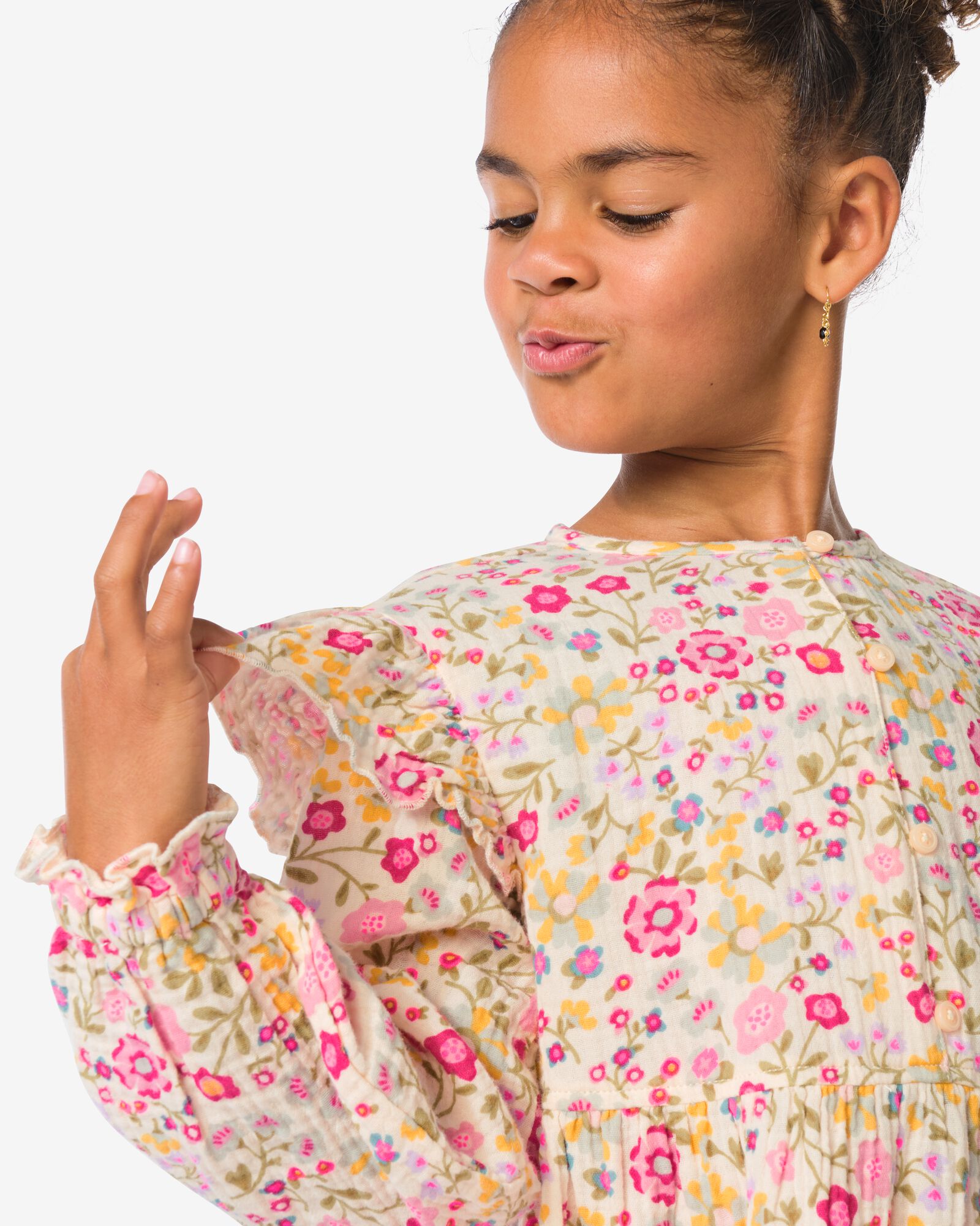 Kinderkleid mit Blumen ecru ecru - 30841359ECRU - HEMA
