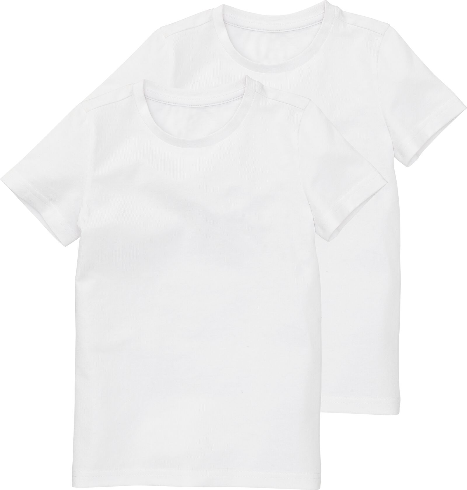 2 pak kinder t-shirts - biologisch katoen wit wit - 1000019381 - HEMA