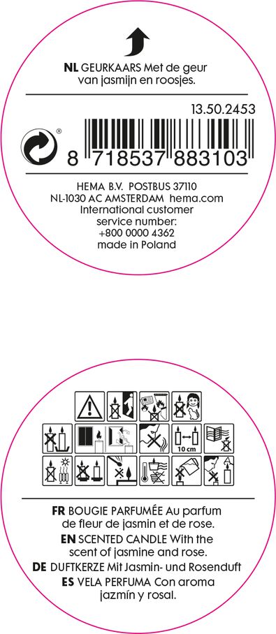 bougie parfum&eacute;e dans un verre &Oslash;6.5 blossom - 13502453 - HEMA