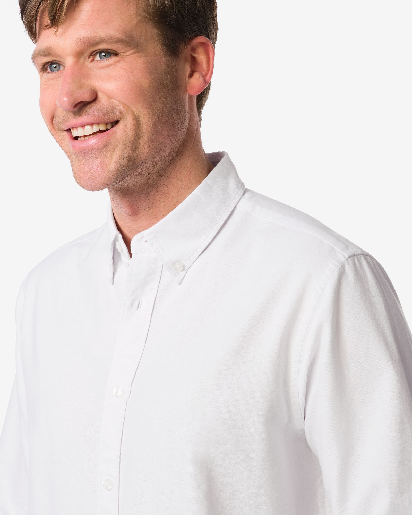 Herren-Oberhemd, Oxford-Oberhemd wei&szlig; wei&szlig; - 1000030209 - HEMA