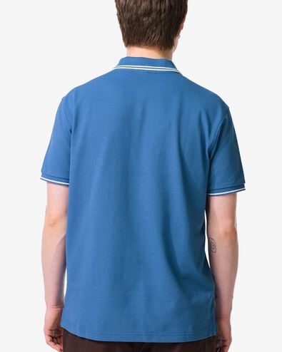 polo homme Denton piqu&eacute; bleu moyen bleu moyen - 2140550MIDBLUE - HEMA