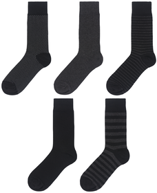 5 paires de chaussettes homme avec coton noir noir - 1000028310 - HEMA