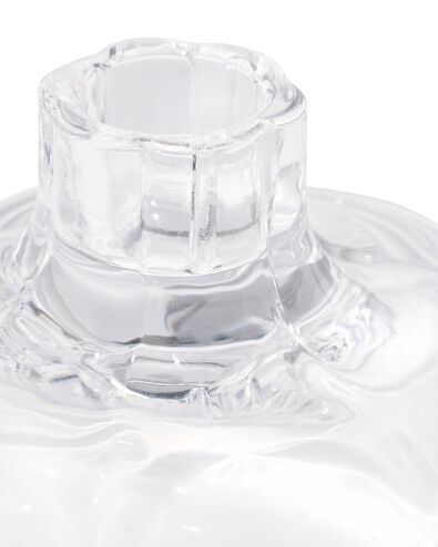 kandelaar 9.7x5cm glas transparant bloem - 13325027 - HEMA