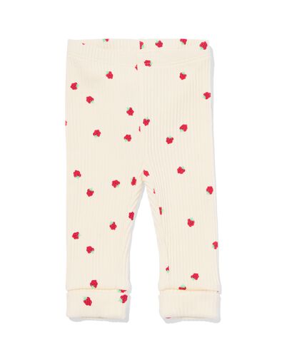 Newborn Mitwachsende Leggings, gerippt, Erdbeeren ecru ecru - 33444320ECRU - HEMA