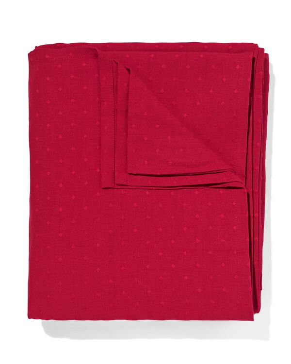 nappe 145x320 cm jacquard bordeaux pois rouge - 5300141 - HEMA