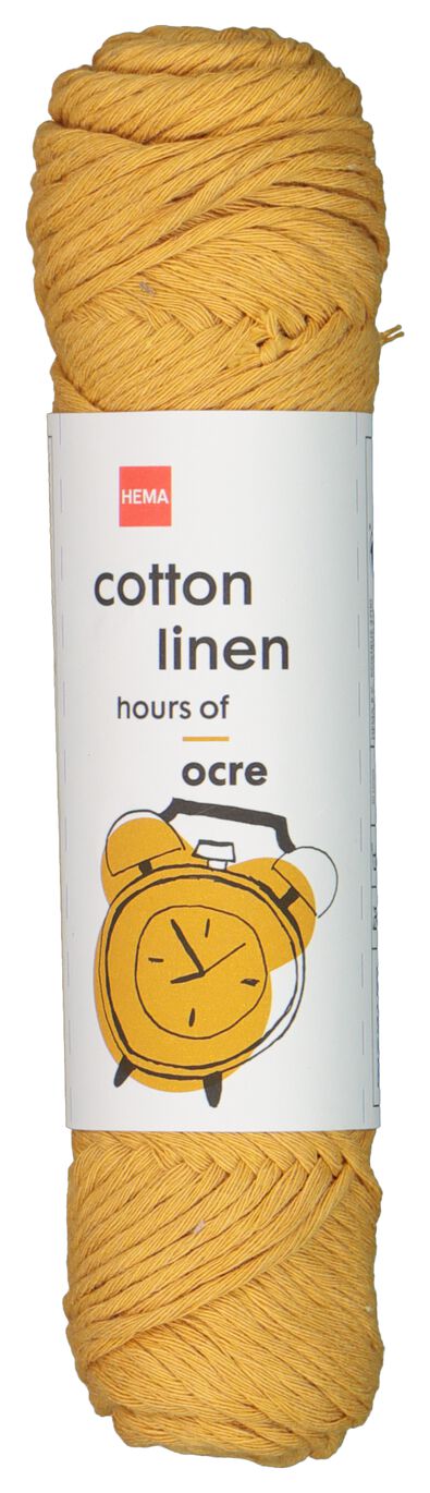 fil tricot et crochet coton/lin jaune ocre jaune ocre cotton linen - 1400200 - HEMA