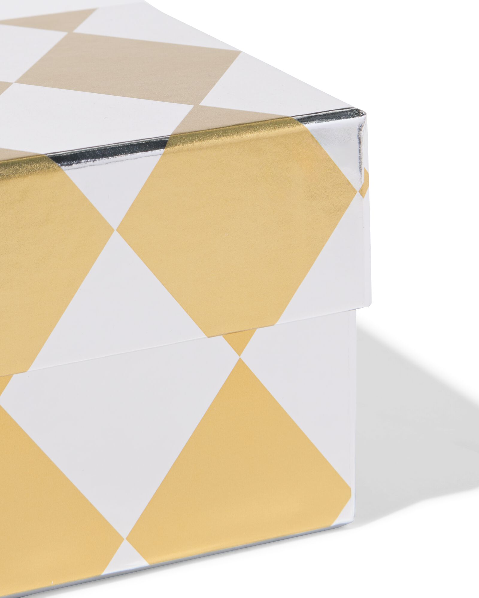 cadeaudoos 11x11x9cm ruiten goud-zilver - 14700558 - HEMA