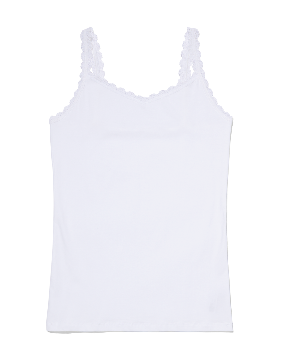 Damen-Hemd, Spitze weiß XS - 19661031 - HEMA