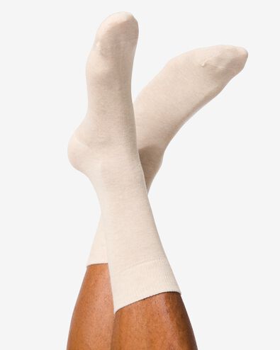 2 paires de chaussettes homme avec coton bio gris chiné 43/46 - 4120102 - HEMA