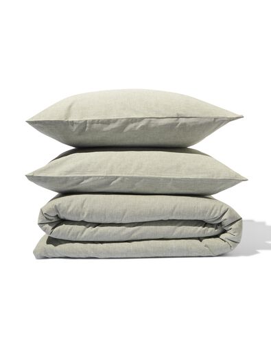 housse de couette 200x200/220cm chambray vert - 5790231 - HEMA