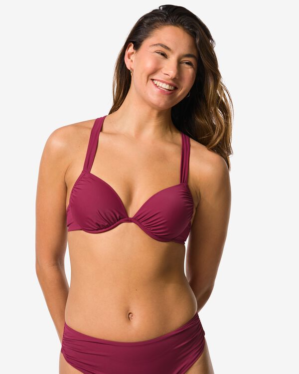 haut de bikini femme Isa push-up polyamide rouge fonc&eacute; rouge fonc&eacute; - 22360310DARKRED - HEMA