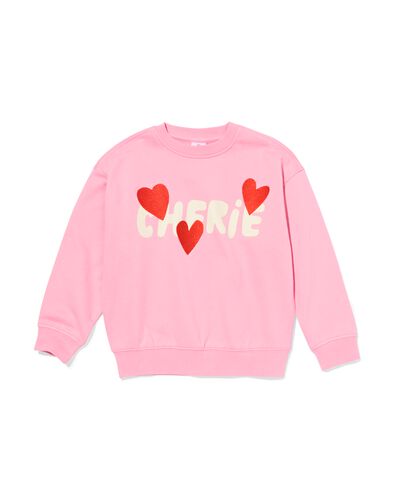 Kinderpullover aus Sweatstoff, Herzen rosa rosa - 30866505PINK - HEMA