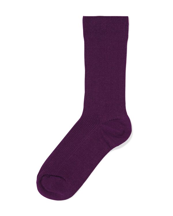 chaussettes femme c&ocirc;tel&eacute;es violet fonc&eacute; violet fonc&eacute; - 4280650DARKPURPLE - HEMA