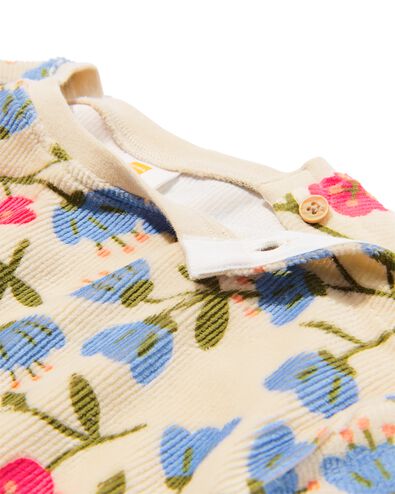 Babypullover aus Velours mit Rippenstruktur und Blumenmuster ecru 80 - 33060074 - HEMA