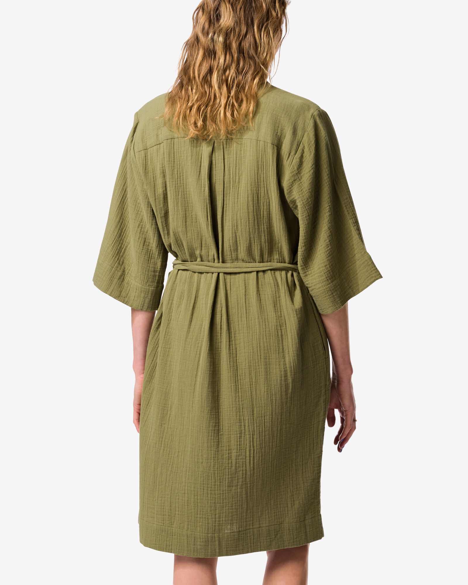 robe-chemise femme Lynn coupe droite mousseline vert vert - 36303890GREEN - HEMA