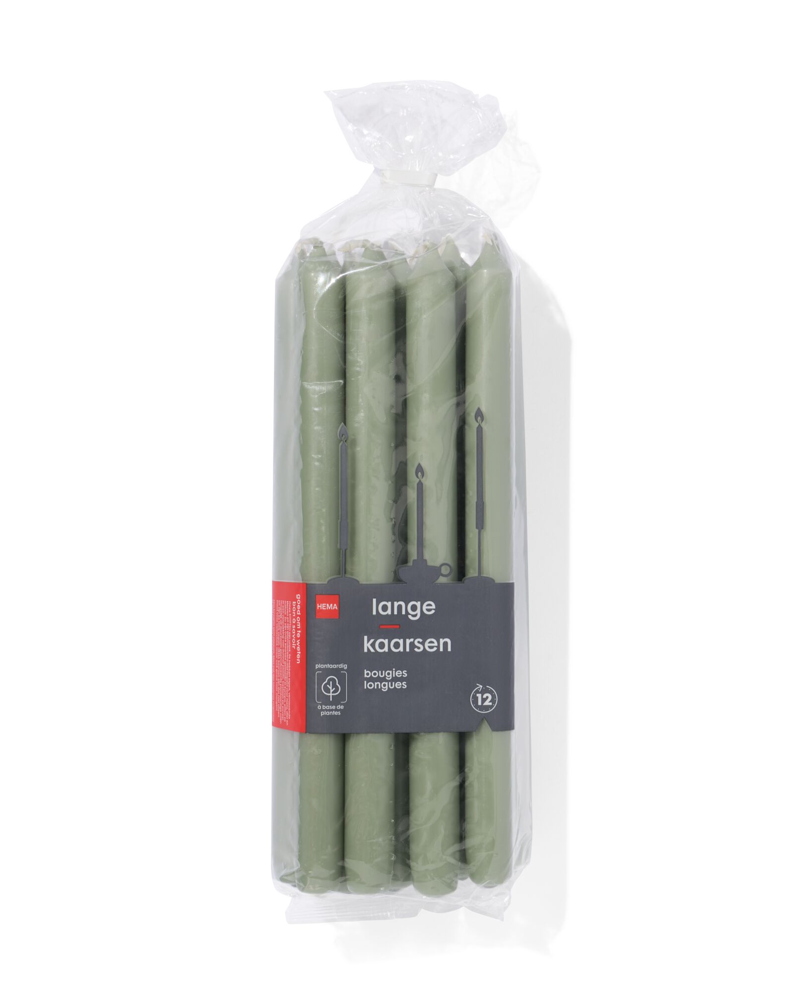 12 bougies longues &Oslash;2.2x29 vert clair&nbsp; vert clair 2,2 x 29 - 13503167 - HEMA