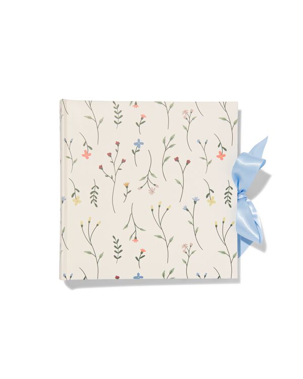 Fotoalbum mit Schleife, 24 x 24.5 cm, Papier, Blumen - 14650218 - HEMA