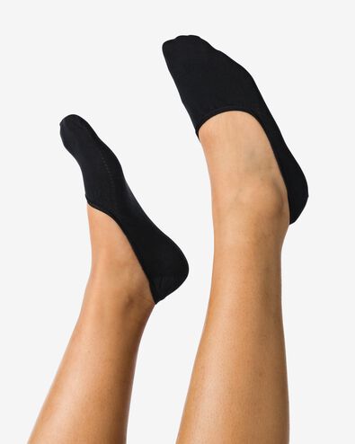 2 paires de socquettes pour sneakers femme avec bambou noir noir - 1000018885 - HEMA