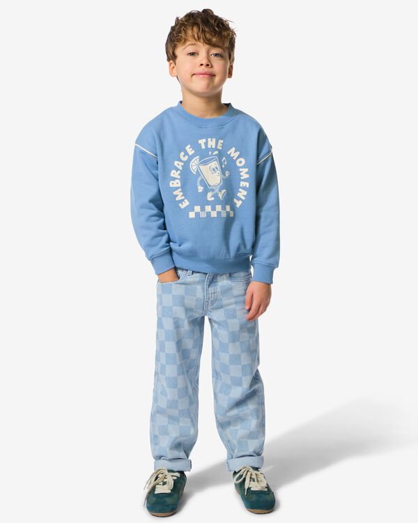 jean enfant coupe droite blocs bleu clair bleu clair - 30709501LIGHTBLUE - HEMA