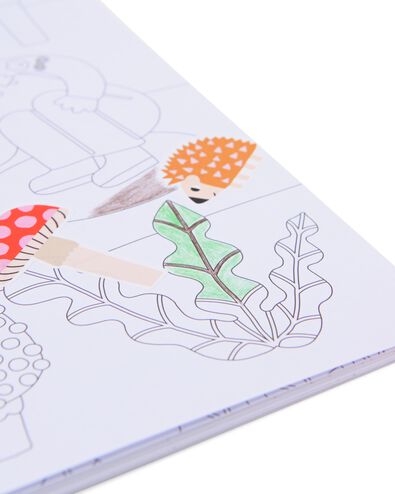 livre de coloriage avec autocollants A5 animaux de la for&ecirc;t - 15900283 - HEMA