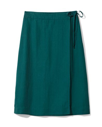 dames overslagrok Inez regular fit met overslag donkergroen donkergroen - 36207380DARKGREEN - HEMA