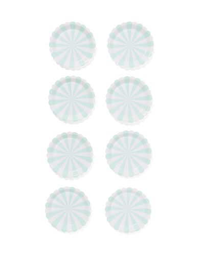 Kuchenteller hellblau gestreift 8 St&uuml;ck - 14250079 - HEMA