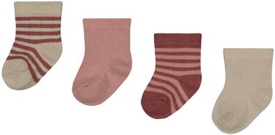 4er-Pack Baby-Socken mit Bambus rosa - 1000026850 - HEMA