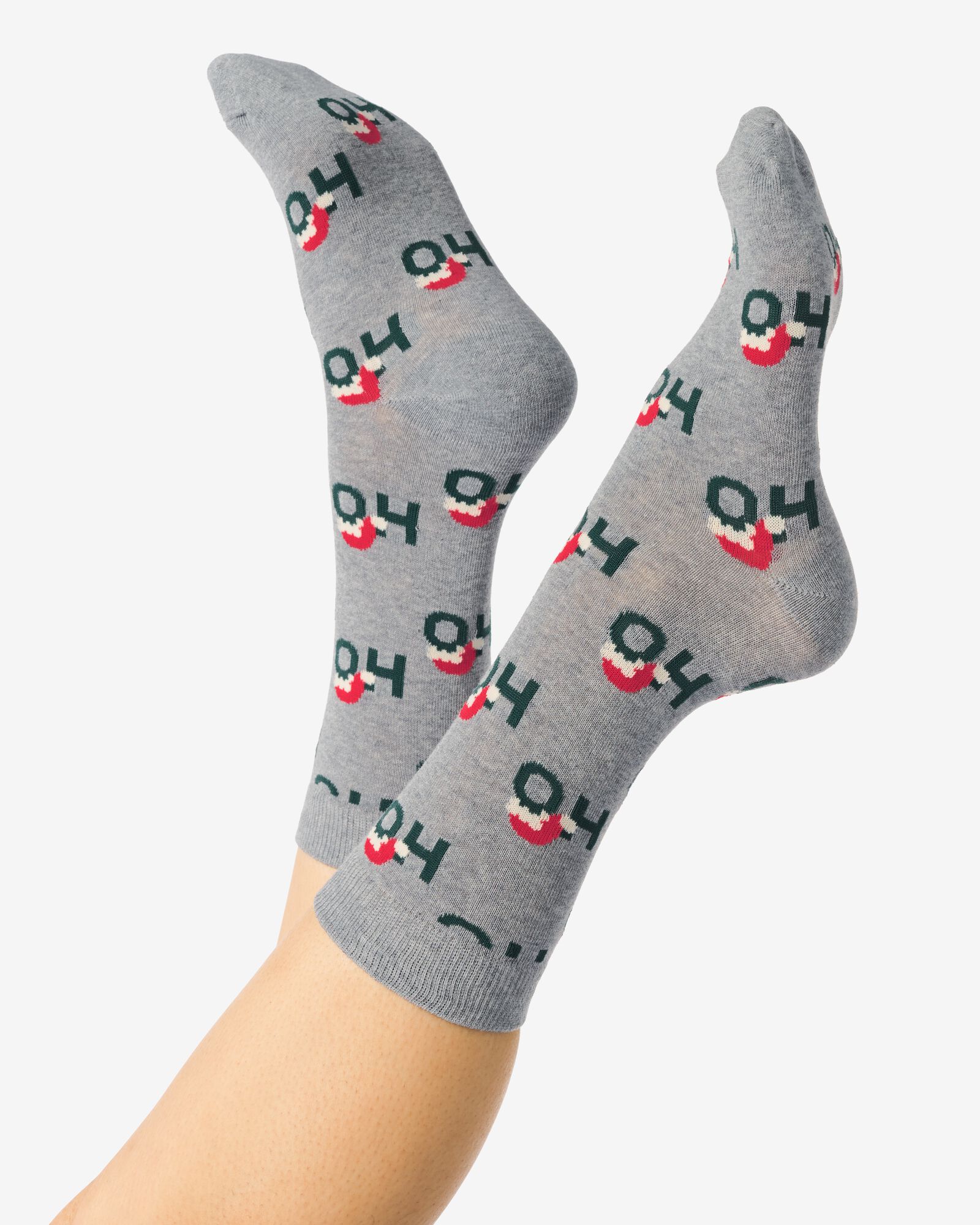 chaussettes homme "ho ho ho" gris chiné gris chiné - 4120165GREYMELANGE - HEMA