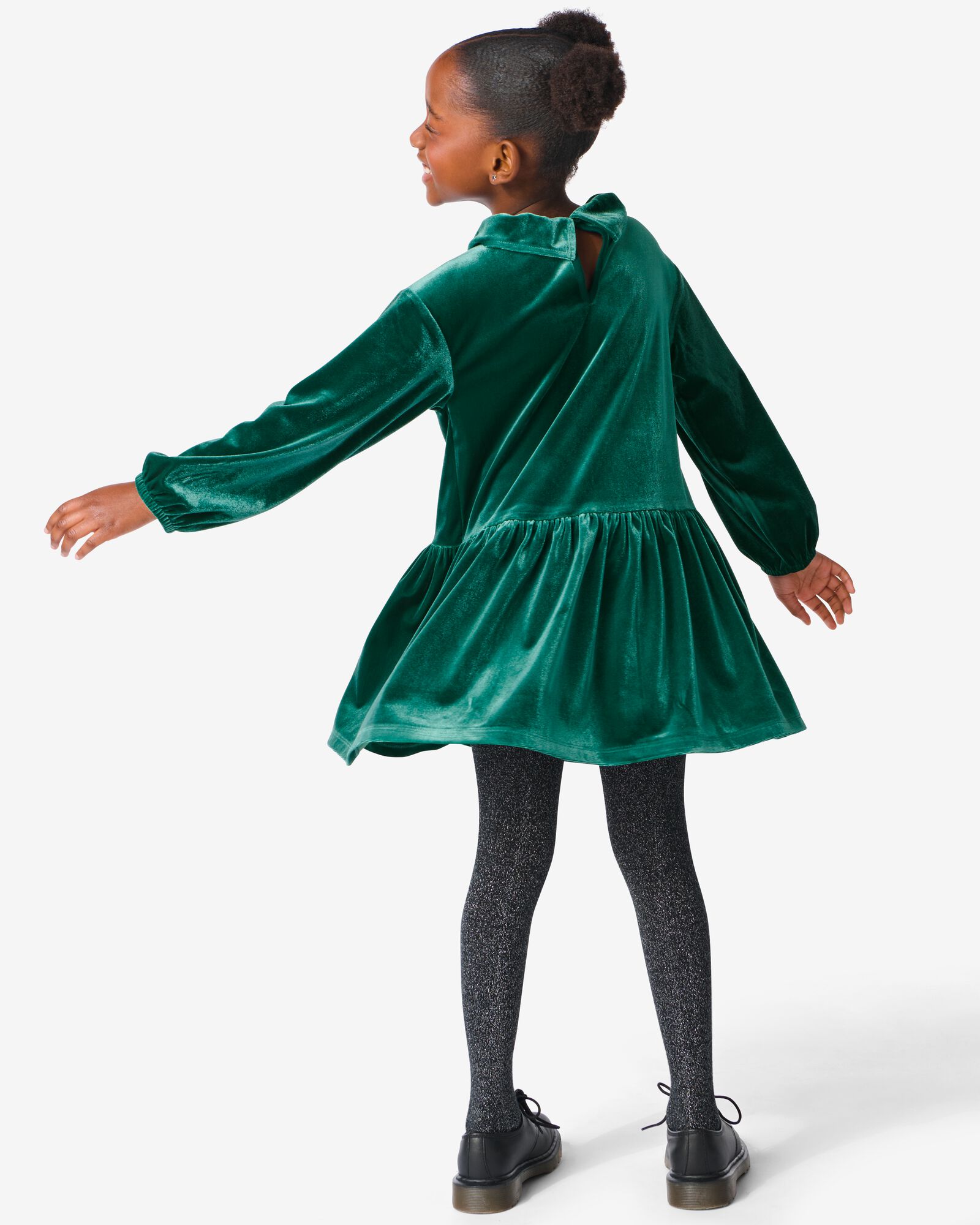 robe enfant velours vert vert - 30828002GREEN - HEMA