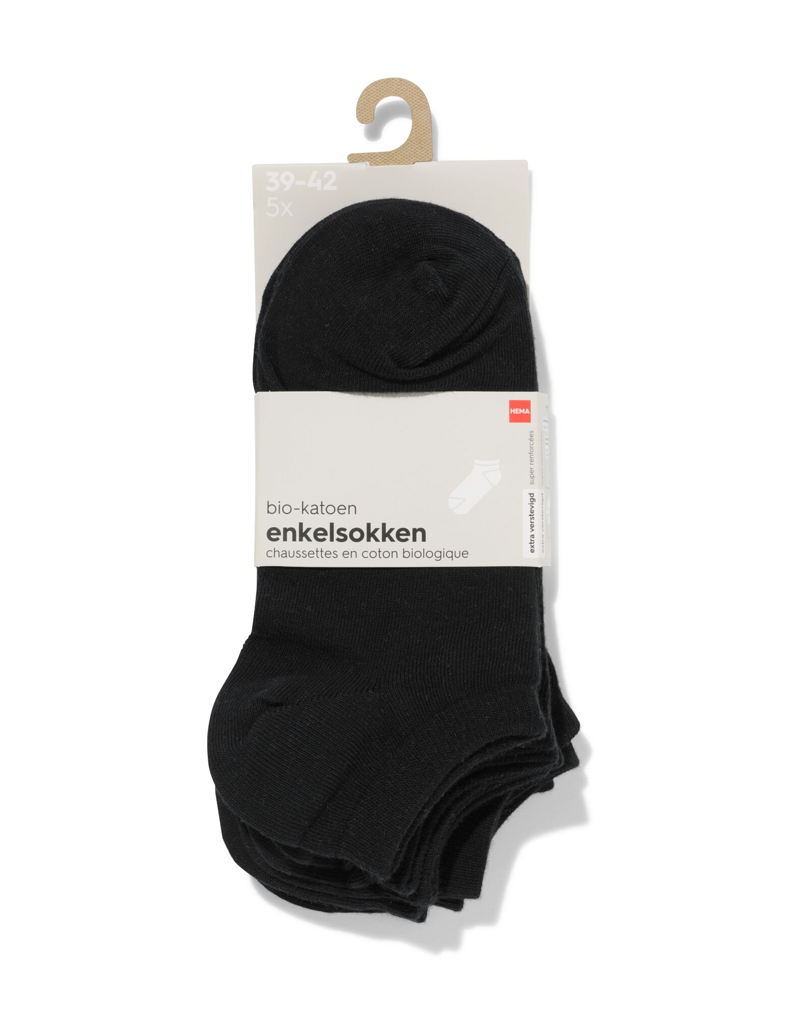 5er-Pack Herren-Kurzsocken schwarz schwarz - 1000001522 - HEMA