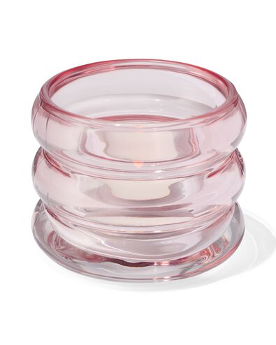 sfeerlichthouder donut Ø8x6 roze glas - 13323113 - HEMA