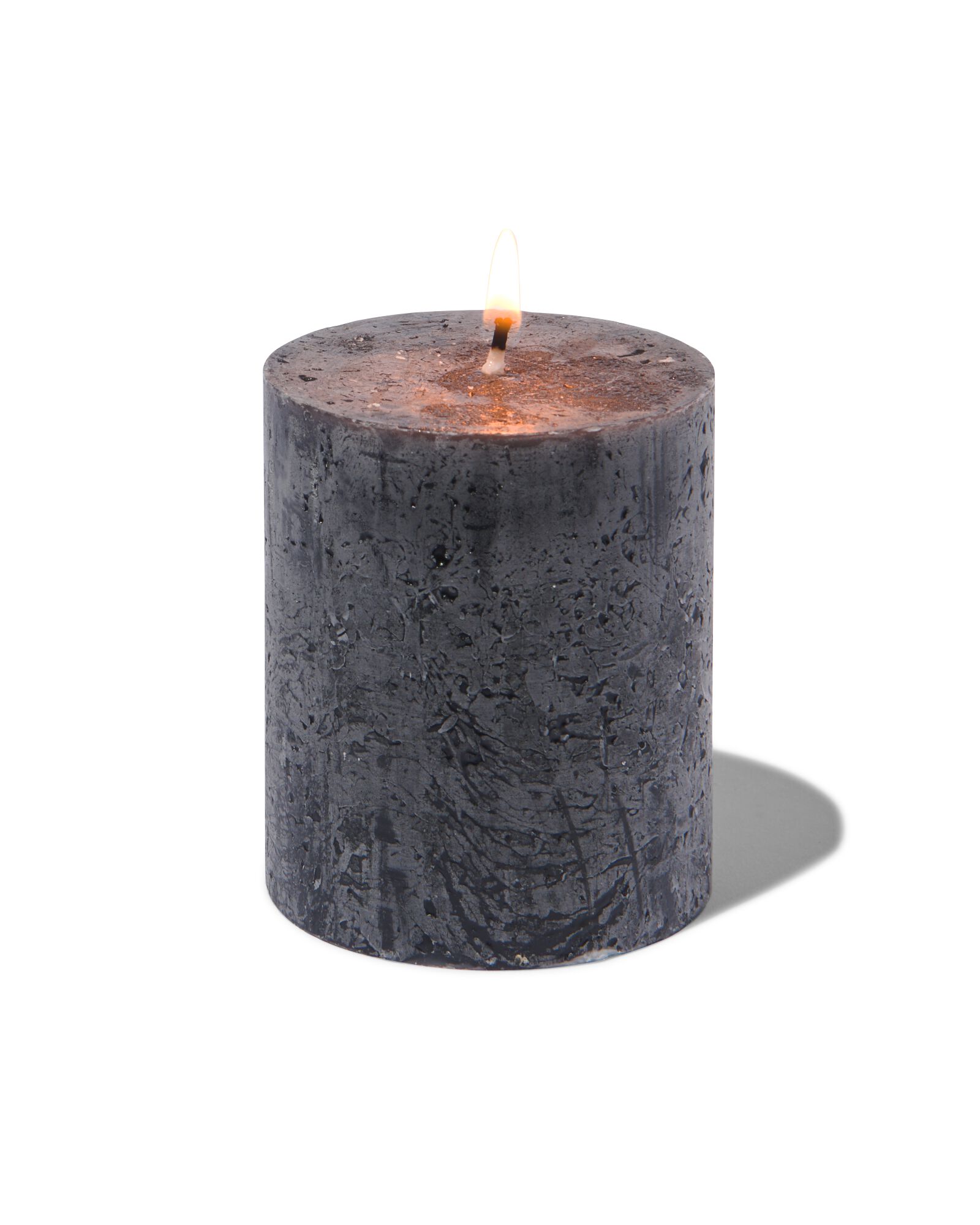 bougie rustique &Oslash;7x8 cm noir noir 7 x 8 - 13502008 - HEMA