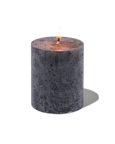 bougie rustique &Oslash;7x8 cm noir noir 7 x 8 - 13502008 - HEMA