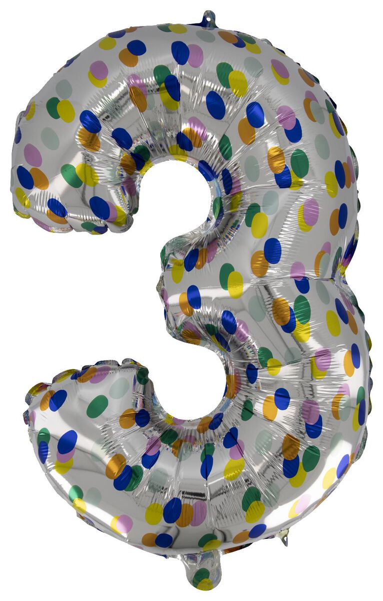 XL-Folienballon mit Punkten, Zahl 3 - 14200633 - HEMA