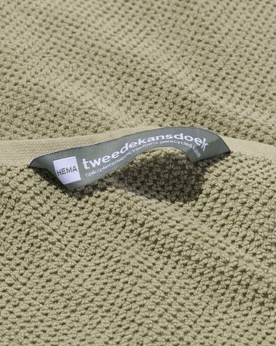 petite serviette 2ème vie coton recyclé 30x50 gris-vert vert clair petite serviette - 5240213 - HEMA