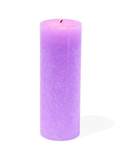 rustikale Kerze, Ø 7 x 19 cm, violett lila 7 x 19 - 13502832 - HEMA