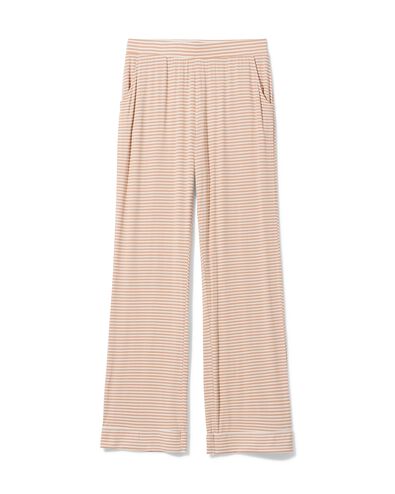 damespyjamabroek straight fit strepen beige beige - 23401060BEIGE - HEMA