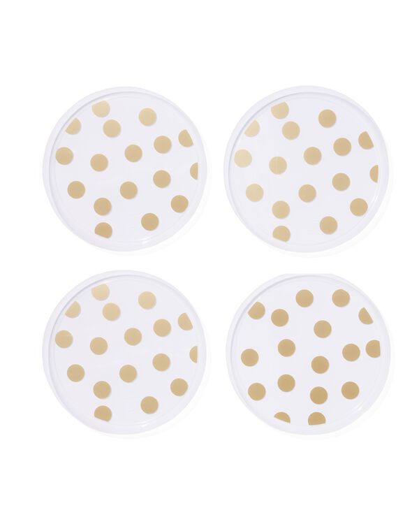 assiettes réutilisables à pois dorés lot de 4 - 14250076 - HEMA